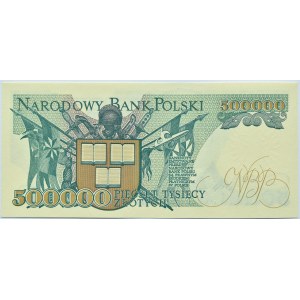 Polska, III RP, H. Sienkiewicz, 500000 złotych 1990, seria L, Warszawa, UNC