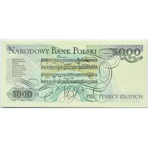 Polska, PRL, F. Chopin, 5000 złotych 1988, seria DG, Warszawa, UNC