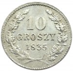 Wolne Miasto Kraków, 10 groszy 1835, Wiedeń, piękne!!