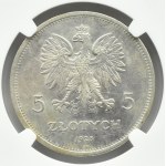 Polska, II RP, Nike, 5 złotych 1928, Warszawa, NGC AU58