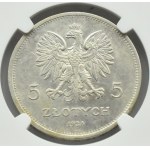 Polska, II RP, Nike, 5 złotych 1928, Warszawa, NGC AU58