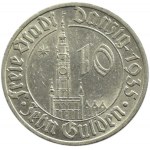 Wolne Miasto Gdańsk, 10 guldenów 1935, Berlin, RZADKIE