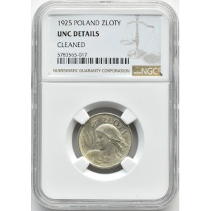 Polska, II RP, Kłosy, 1 złoty 1925, Londyn, NGC UNC