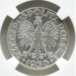 Polska, II RP, Żaglówka, 2 złote 1936, Warszawa, NGC MS63