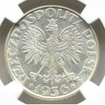 Polska, II RP, Żaglówka, 2 złote 1936, Warszawa, NGC MS63