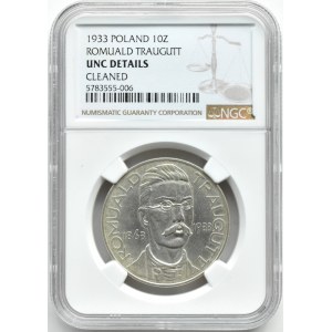 Polska, II RP, Romuald Traugutt, 10 złotych 1933, Warszawa, NGC UNC