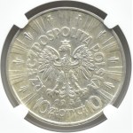 Polska, II RP, Józef Piłsudski, 10 złotych 1934, Warszawa, rzadszy rocznik, NGC AU55