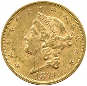 USA, Liberty Head, 20 dolarów 1874 S, San Francisco