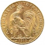 Francja, Republika, Kogut, 20 franków 1910, Paryż, UNC