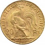 Francja, Republika, Kogut, 20 franków 1911, Paryż, UNC