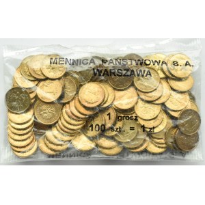 Polska, III RP, 1 grosz 1997, bankowy woreczek menniczy
