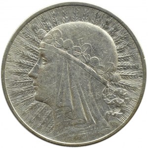 Polska, II RP, Głowa Kobiety, 10 złotych 1932, bez znaku mennicy, Londyn