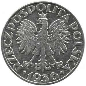 Polska, II RP, Żaglówka, 5 złotych 1936, Warszawa