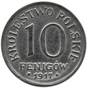 Królestwo Polskie, 10 fenigów 1917, Stuttgart