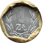 Polska, PRL, 1 złoty 1987, rolka bankowa, UNC