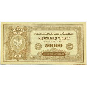 Polska, II RP, 50 000 marek 1922, seria B, piękne!, UNC/UNC-