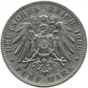 Niemcy, Brema, 5 marek 1906 J, Hamburg, rzadkie