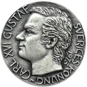 Szwecja, medal For Sverige Tiden - Karol XVI Gustav 1973 - srebro