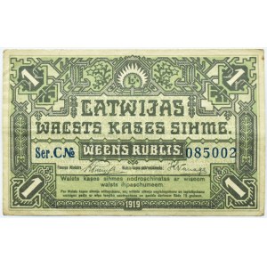 Łotwa, 1 rubel 1919, seria C, RZADKIE