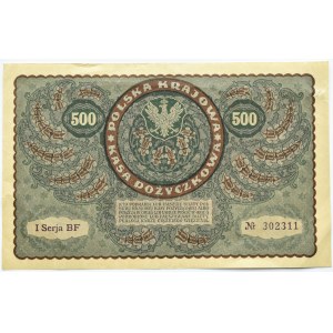Polska, II RP, 500 marek 1919, I seria BF
