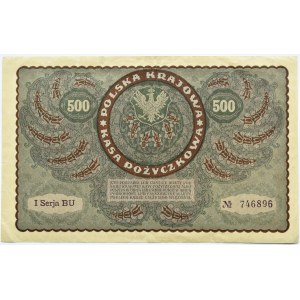 Polska, II RP, 500 marek 1919, I seria BU