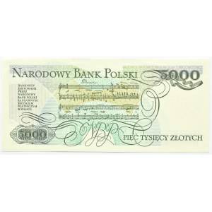 Polska, PRL, F. Chopin, 5000 złotych 1988, seria CT, Warszawa, UNC