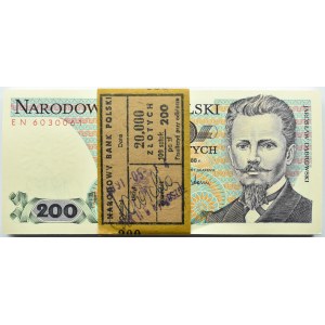 Polska, PRL, paczka bankowa 200 złotych 1988, seria EN, UNC