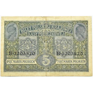 Polska, II RP, 5 marek 1916 biletów....Generał, seria B