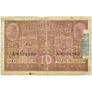 Polska, II RP, 10 marek 1916, Generał, seria i numerator A8...