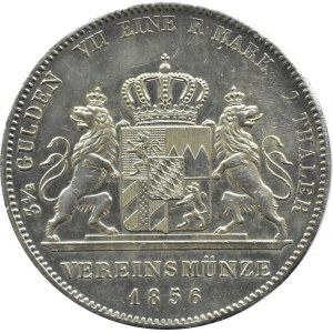 Niemcy, Bawaria, Maksymilian II, 2 talary 1856, Monachium