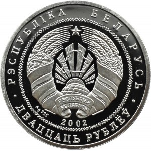 Białoruś, 20 rubli 2002, Bóbr, rzadkie