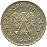 Polska, RP, 1 złoty 1949, miedzionikiel, Kremnica