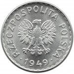 Polska, RP, 1 złoty 1949 aluminium, Warszawa, UNC