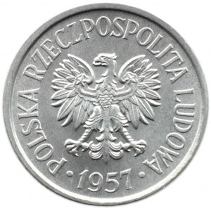 Polska, PRL, 20 groszy 1957, Warszawa, UNC