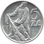 Polska, PRL, Rybak, 5 złotych 1959, Warszawa, dwa słoneczka