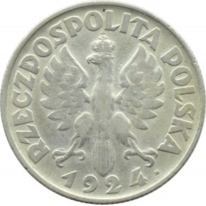 Polska, II RP, Kłosy, 2 złote 1924 H, Birmingham, rzadkie