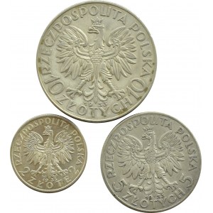 Polska, II RP, Głowa Kobiety, lot monet srebrnych 1933, Warszawa