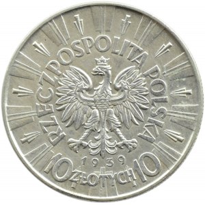 Polska, II RP, Józef Piłsudski, 10 złotych 1939, Warszawa