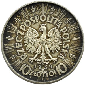 Polska, II RP, Józef Piłsudski, 10 złotych 1939, Warszawa
