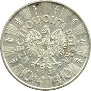 Polska, II RP, Józef Piłsudski, 10 złotych 1939, Warszawa