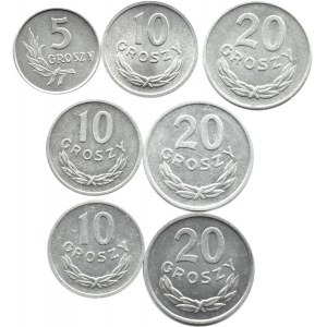 Polska, PRL, lot siedmiu monet 1961-1963, Warszawa