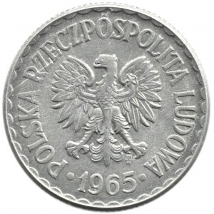 Polska, PRL, 1 złoty 1965, Warszawa, UNC