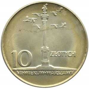 Polska, PRL, 10 złotych 1965, Kolumna Zygmunta, Warszawa, UNC