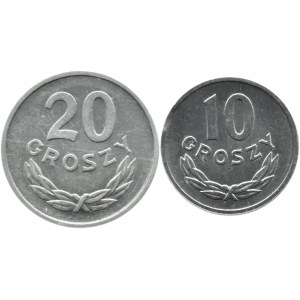 Polska, PRL, lot dwóch sztuk 10 i 20 groszy 1966, Warszawa