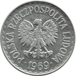 Polska, PRL, 1 złoty 1969, Warszawa, rzadszy rocznik