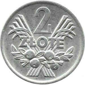 Polska, PRL, Jagody, 2 złote 1970, Warszawa, UNC, nieostra 7