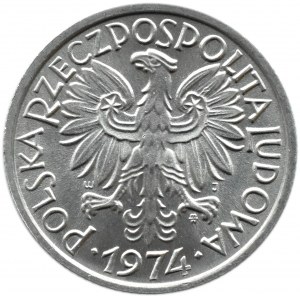 Polska, PRL, Jagody, 2 złote 1974, Warszawa, UNC - znakomity