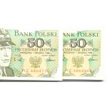 Polska, PRL, paczka bankowa 50 złotych 1988, seria HZ, RADARY!!