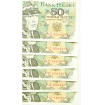 Polen, Volksrepublik Polen, Bankpaket 50 Zloty 1988, Serie HZ, RADAR!!!
