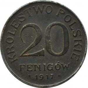 Królestwo Polskie, 20 fenigów 1917 FF, Stuttgart
